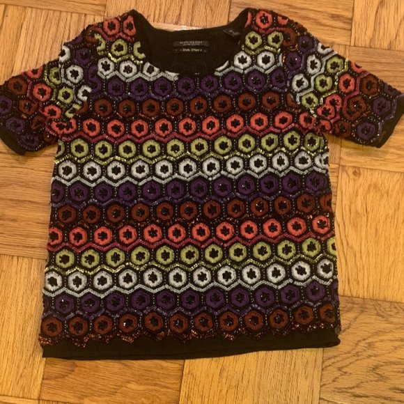 Scotch & Soda beaded t-shirt in size 2 (small) - Picture 1 of 1